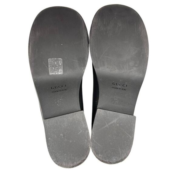 Gucci Harlem Black Leather Stud Shearling Combat Ankle Boots EU 36.5 US 6.5 - Picture 7 of 14